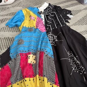 Colorful Patchwork Dress with Spider Web Design